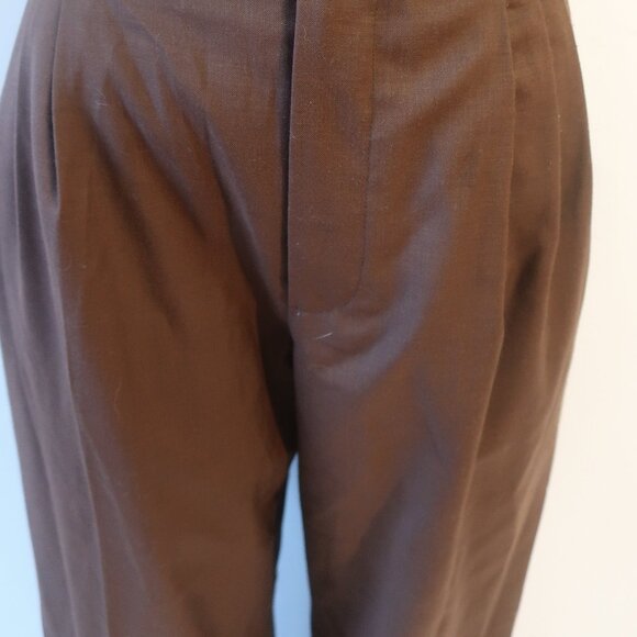 Womens Ronny Kobo Brown (Item- 76) Polyester Wool Blend Pleated Dress Pants 4 - Picture 6 of 14